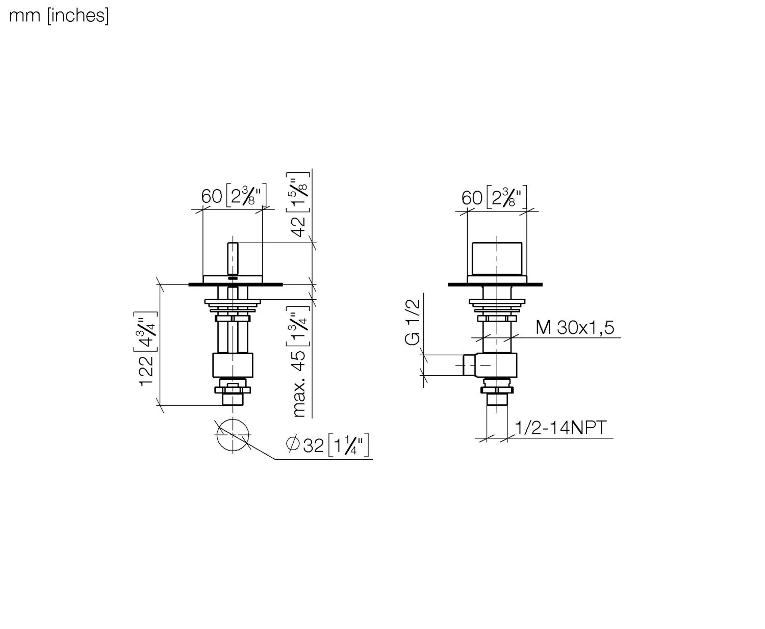 Dornbracht MEM Seitenventil linksschließend warm Chrom Dornbracht MEM Seitenventil linksschließend warm Chrom