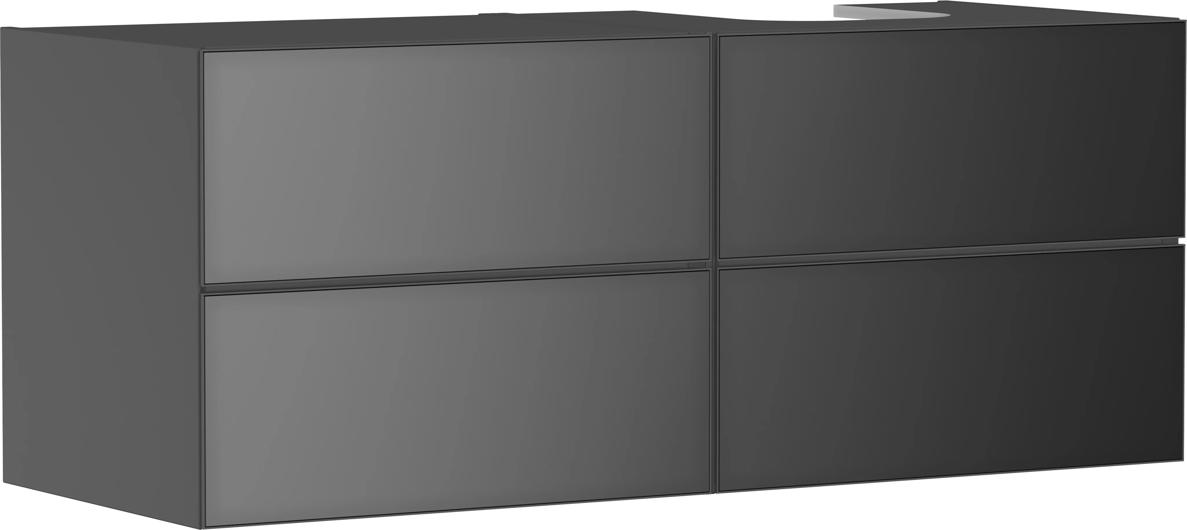 Hansgrohe Xevolos E Waschtischunterschrank Schiefergrau Matt 1370x550 mm mit 4 Schubkästen, grifflos, PushOpen, SoftClose Hansgrohe Xevolos E Waschtischunterschrank Schiefergrau Matt 1370x550 mm mit 4 Schubkästen, grifflos, PushOpen, SoftClose