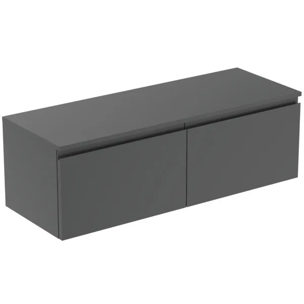 Ideal Standard Waschtischunterschrank Finesse Anthrazit matt 1202x440x388 mm 2 Schubladen Softclose