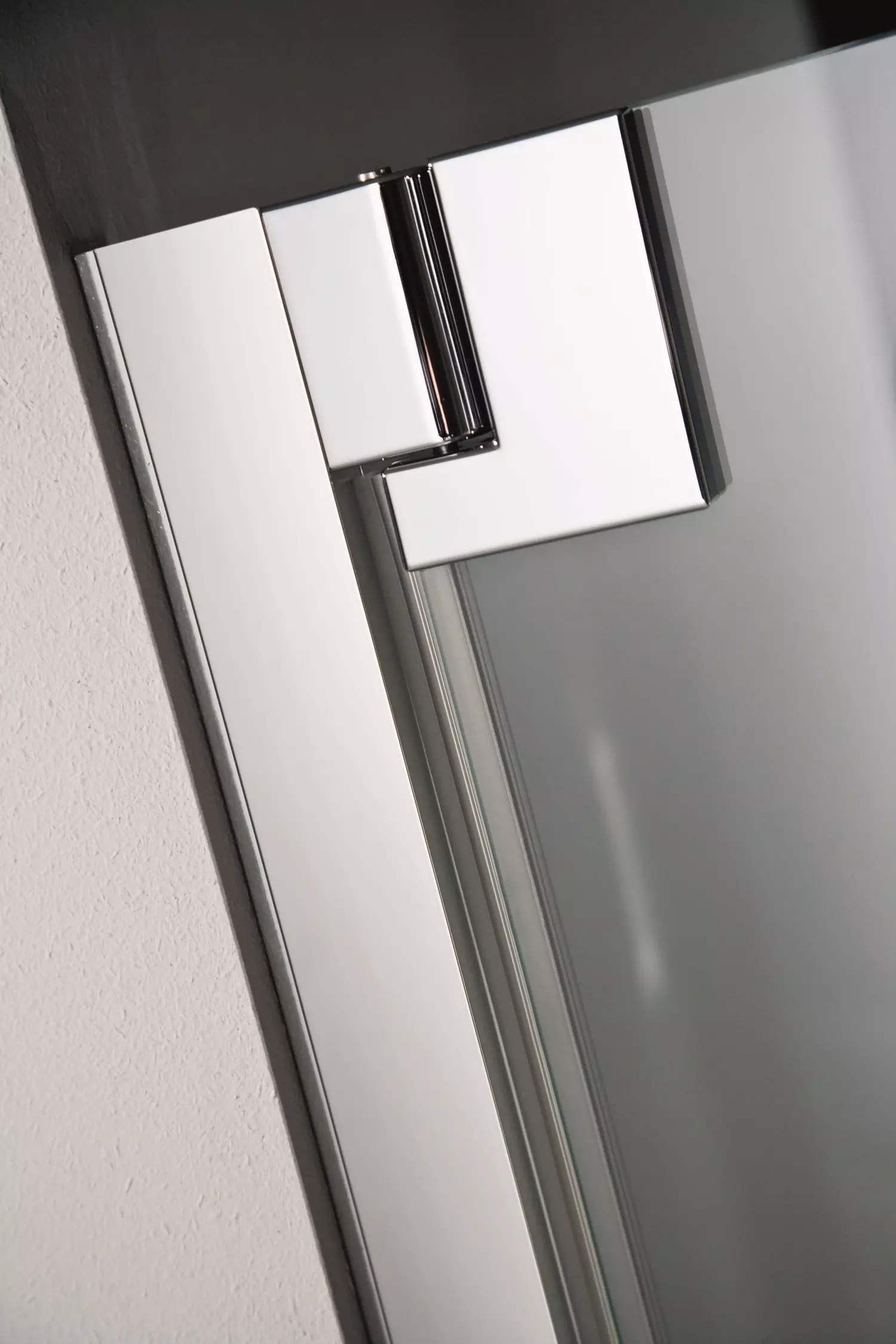 HSK Drehtür an Nebenteil pendelbar für Nische „K2P“ Glas Klar hell, Profile Chromoptik (Alu Hochglanz poliert), Scharniere nicht pendelbar, H: 2000 mm