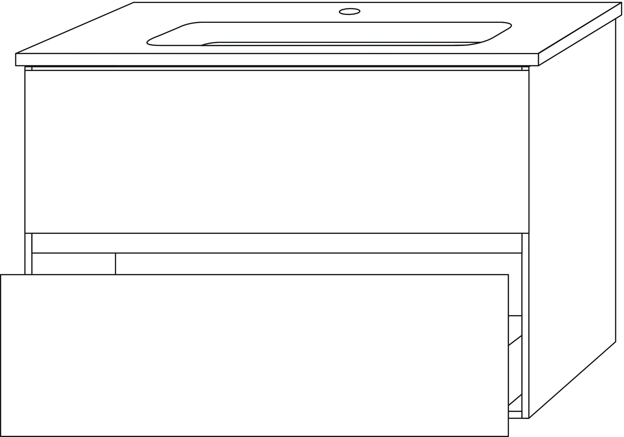 Sanipa Waschtischunterschrank „Solo One“ 775 × 545 × 388 mm in Eiche Kansas Sanipa Waschtischunterschrank „Solo One“ 775 × 545 × 388 mm in Eiche Kansas