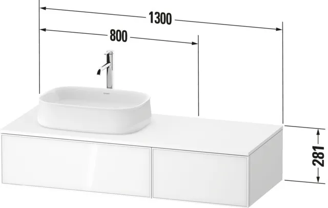 Duravit Waschtischunterschrank wandhängend „Zencha“ 130 × 28,1 × 55 cm
