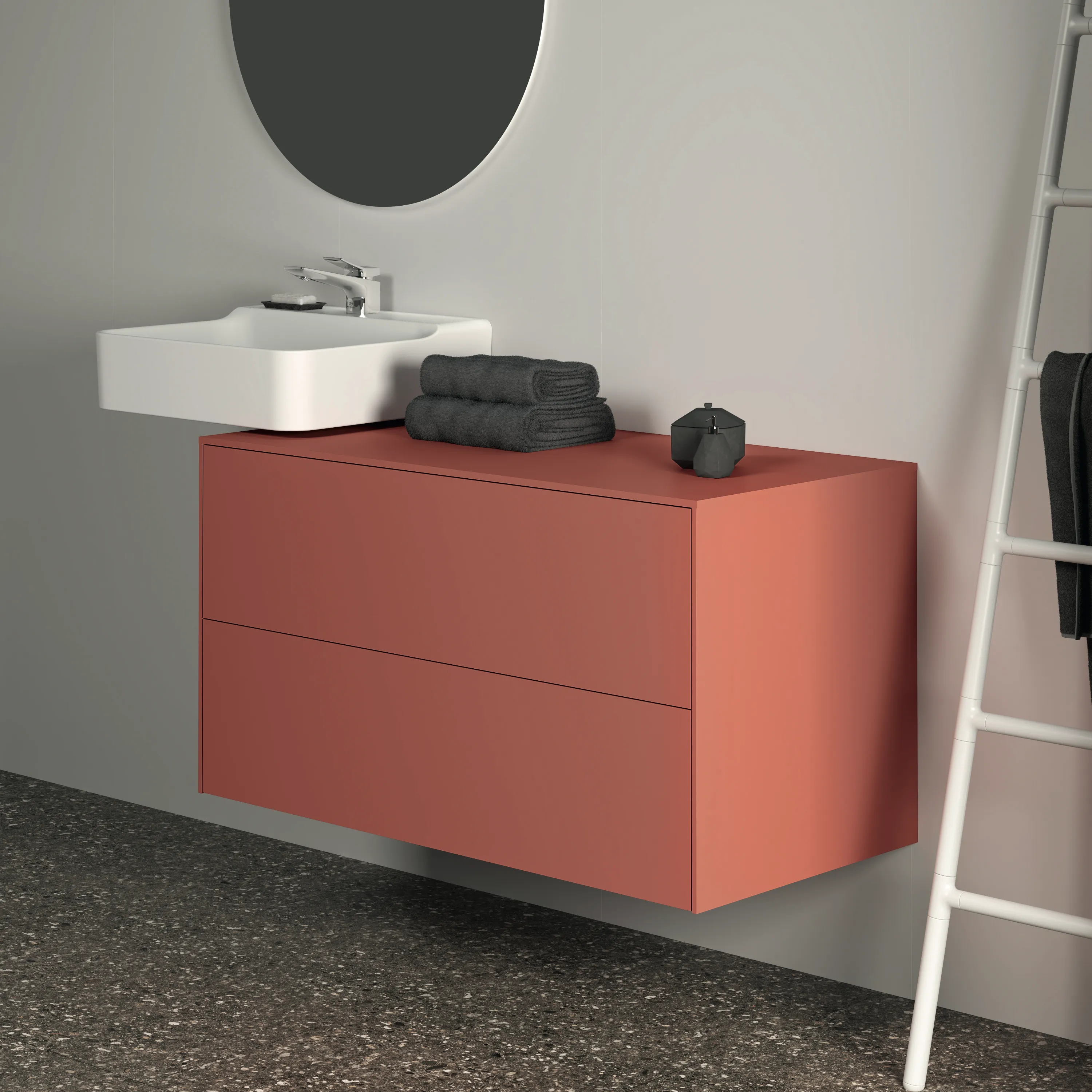 Ideal Standard Waschtischunterschrank Conca, 1002x505x550mm, Sunset, 2 Auszüge, Push-Open mit Softclose-Einzug