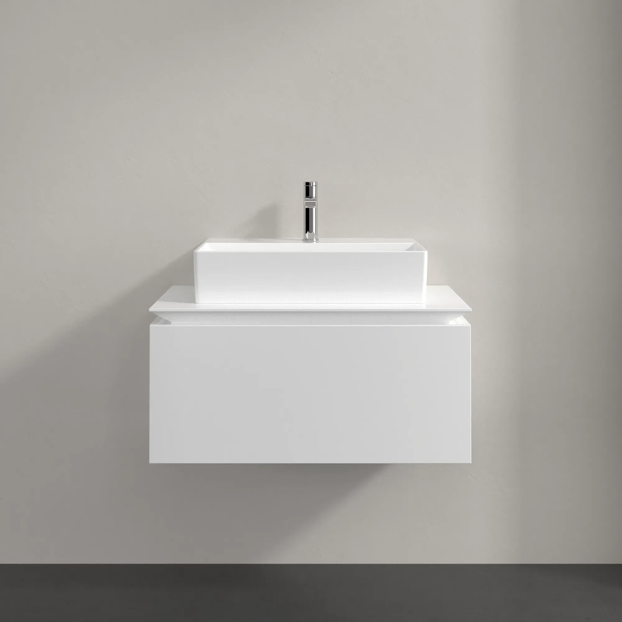 Villeroy & Boch Waschtischunterschrank „Legato“ für Schrankwaschtisch 800 × 380 × 500 mm Weiß Matt, für Becken mittig Villeroy & Boch Waschtischunterschrank „Legato“ für Schrankwaschtisch 800 × 380 × 500 mm Weiß Matt, für Becken mittig