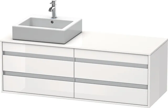 Duravit Waschtischunterschrank wandhängend „Ketho“ 140 × 49,6 × 55 cm Weiß Hochglanz Duravit Waschtischunterschrank wandhängend „Ketho“ 140 × 49,6 × 55 cm Weiß Hochglanz