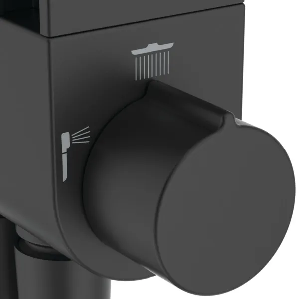 Duschsystem Alu+ ohne Armatur, mit 2 Ablagen, 2 Funktions-Handbrause und 2 Funktions-Kopfbrause Rose