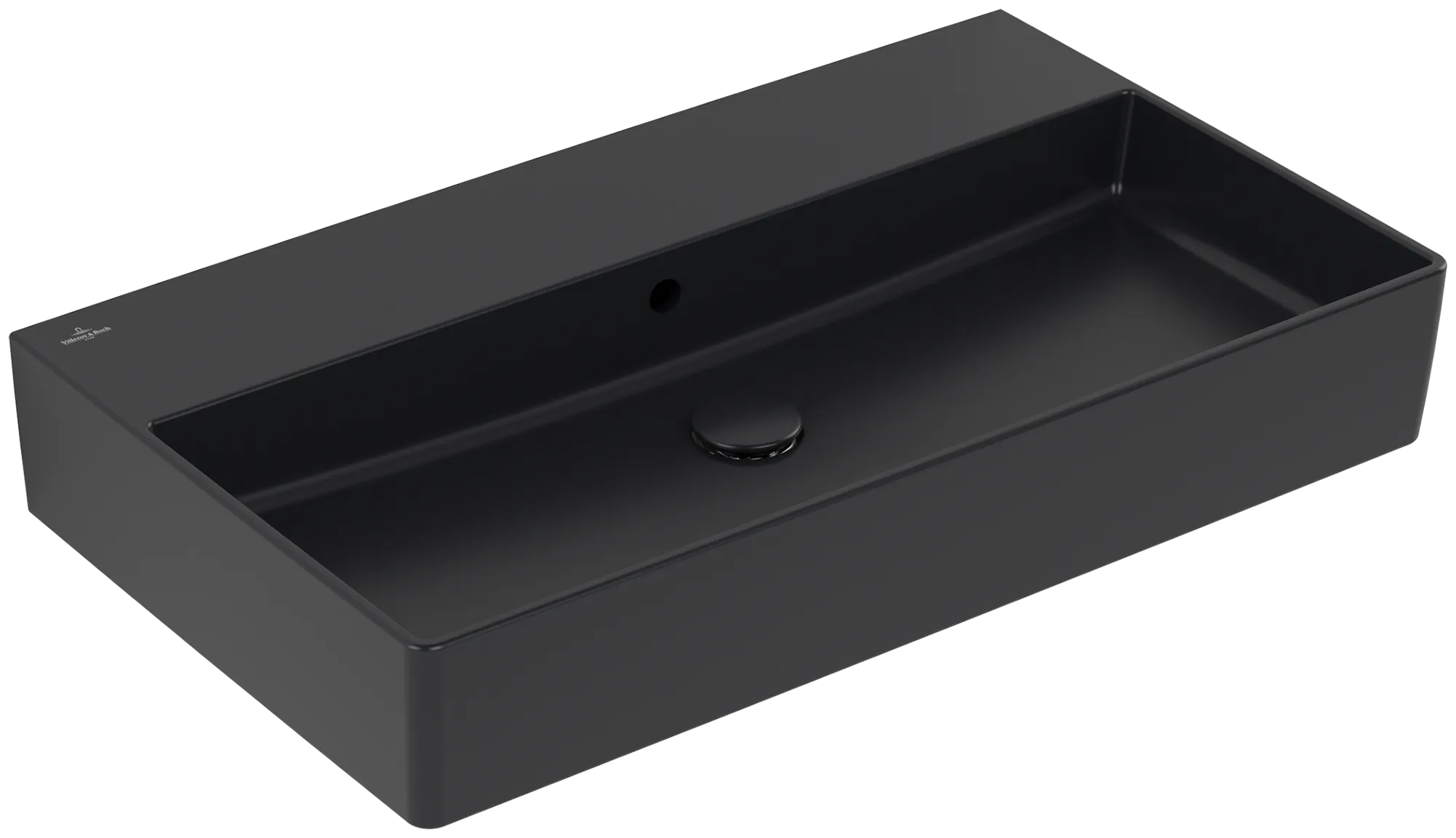 Villeroy & Boch Wandwaschtisch aus TitanCeram geschliffen „Memento 2.0“ 800 × 470 × 140 mm, ohne Hahnlochbohrung in Pure Black Villeroy & Boch Wandwaschtisch aus TitanCeram geschliffen „Memento 2.0“ 800 × 470 × 140 mm, ohne Hahnlochbohrung in Pure Black