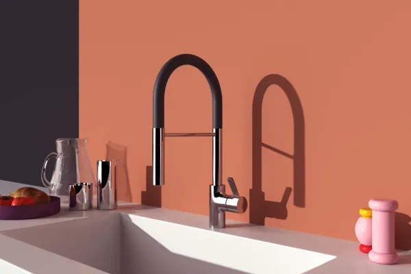 Küchenarmatur Gusto Ausladung 225mm Semi-Pro 2-Funktionsbrause Brushed Gold Küchenarmatur Gusto Ausladung 225mm Semi-Pro 2-Funktionsbrause Brushed Gold