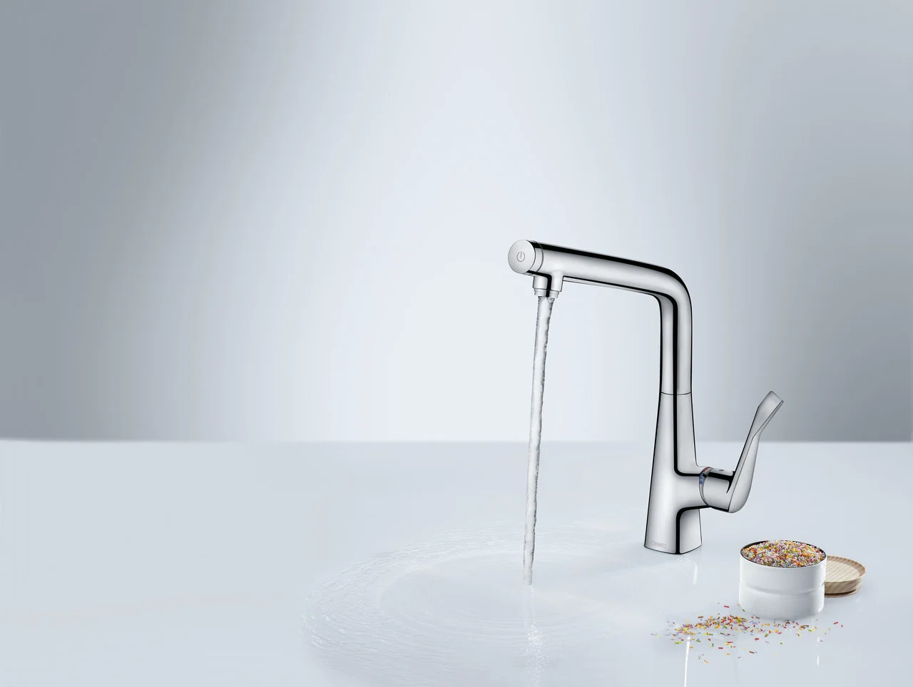 Hansgrohe Metris Select M71 Einhebel-Küchenmischer 320, 1-Jet, Chrom, Schwenkbereich einstellbar in 3 Stufen auf 110°, 150° oder 360°, Laminarstrahl, Select-Knopf zum komfortablen An- und Abstellen des Wasserstrahls, maximale Durchflussmenge bei 3 bar: 8 Hansgrohe Metris Select M71 Einhebel-Küchenmischer 320, 1-Jet, Chrom, Schwenkbereich einstellbar in 3 Stufen auf 110°, 150° oder 360°, Laminarstrahl, Select-Knopf zum komfortablen An- und Abstellen des Wasserstrahls, maximale Durchflussmenge bei 3 bar: 8