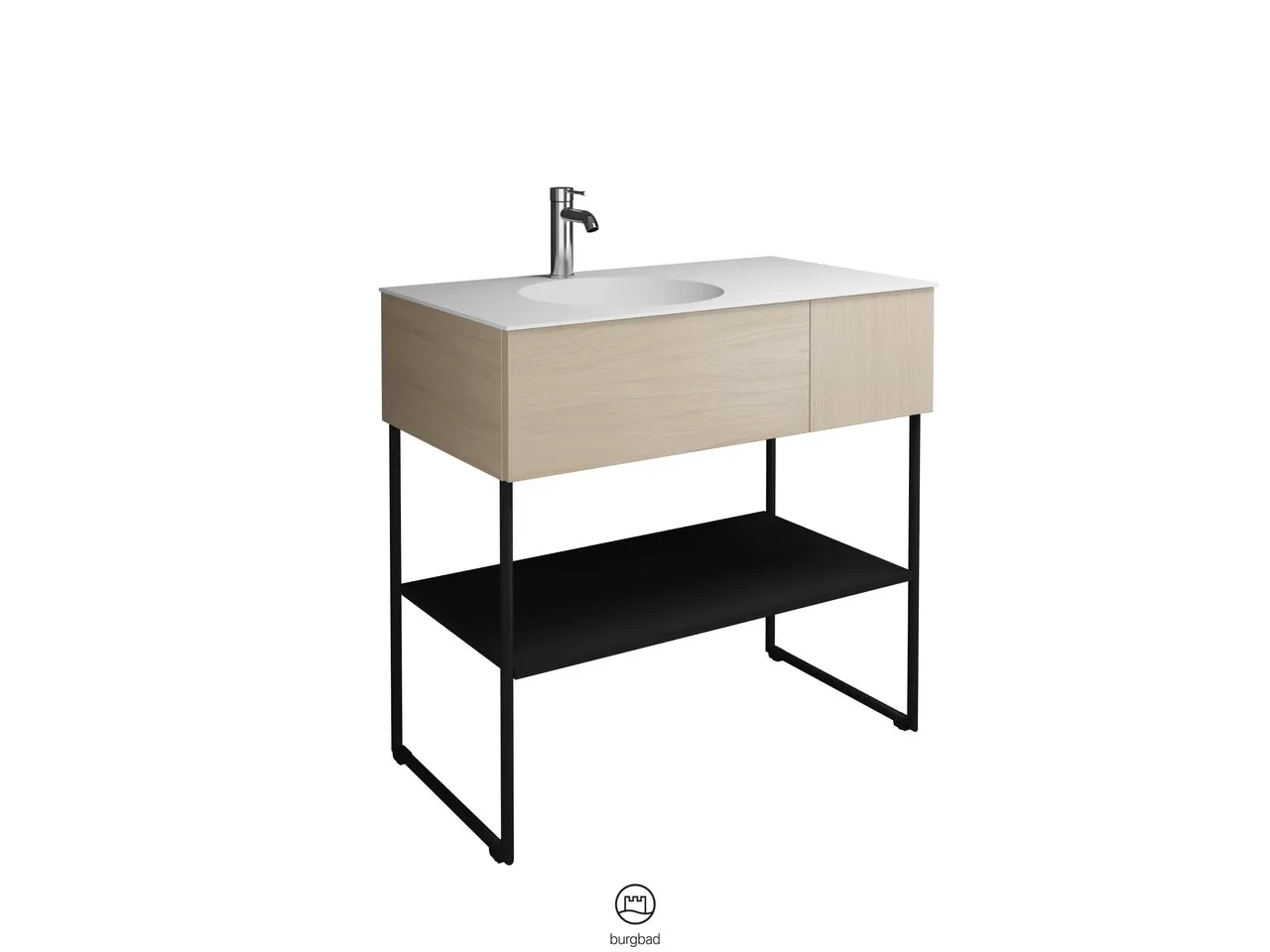 burgbad Coco Waschtisch Set, Mineralguss, Schwarz Seidenglanz burgbad Coco Waschtisch Set, Mineralguss, Schwarz Seidenglanz