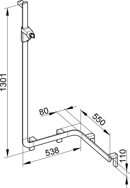 KEUCO Duschhandlauf mit Brausestange „Axess“ 600 × 600 × 1300 mm Ausführung links, in Verchromt KEUCO Duschhandlauf mit Brausestange „Axess“ 600 × 600 × 1300 mm Ausführung links, in Verchromt