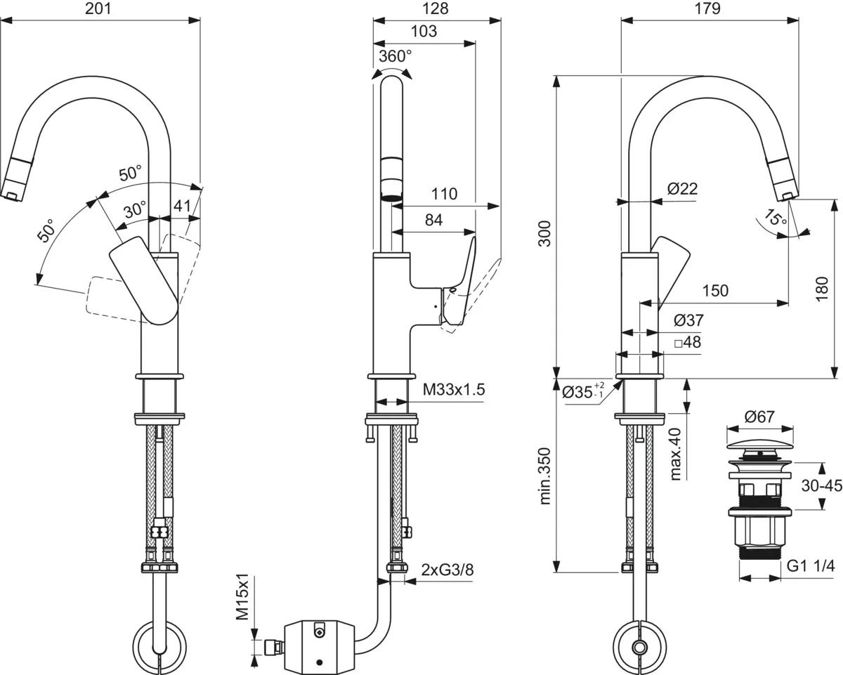 Einhand-Waschtischarmatur „Ceralife C“ Ausladung 150 mm in Chrom Einhand-Waschtischarmatur „Ceralife C“ Ausladung 150 mm in Chrom