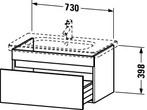 Duravit Waschtischunterschrank wandhängend „DuraStyle“ 73 × 39,8 × 36,8 cm