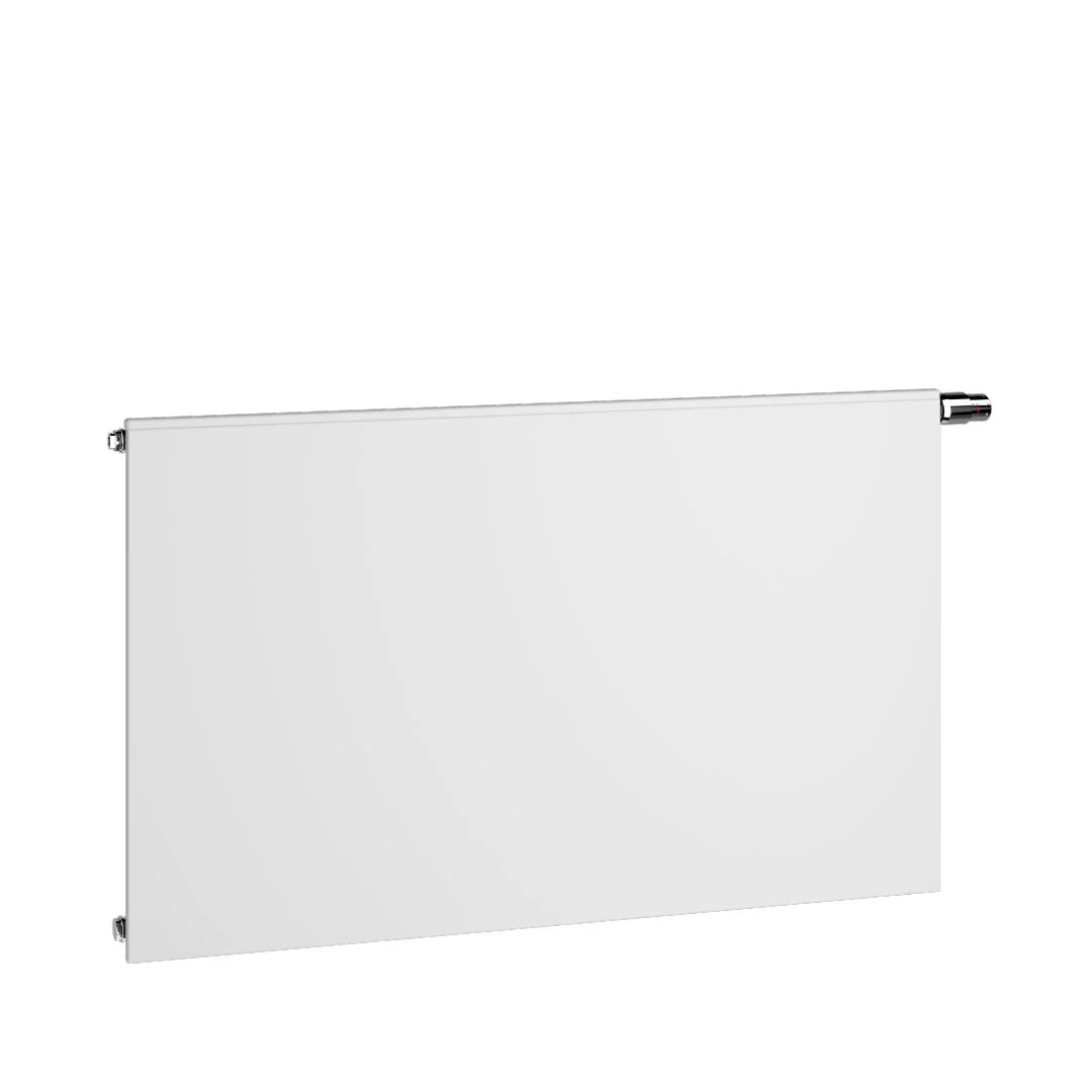 Flachheizkörper therm-x2 Plan-V Hygiene Typ 20, HxLxT: 305x1005x102 mm, Farbe: Weiß RAL 9016 seidenglanz, Ventilposition: links, 10 bar, Abdeckung: ohne, Wärmeleistung 75/65-20: 541 Watt, Bohrkonsole