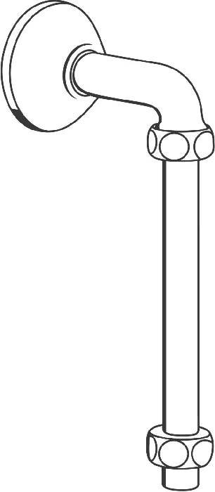 Abgangsbogen 12408, DN 20, Anschlussrohr Ø 22 mm, Quetschverschraubung 1'', Außengewinde 3/4'', Schubrosette