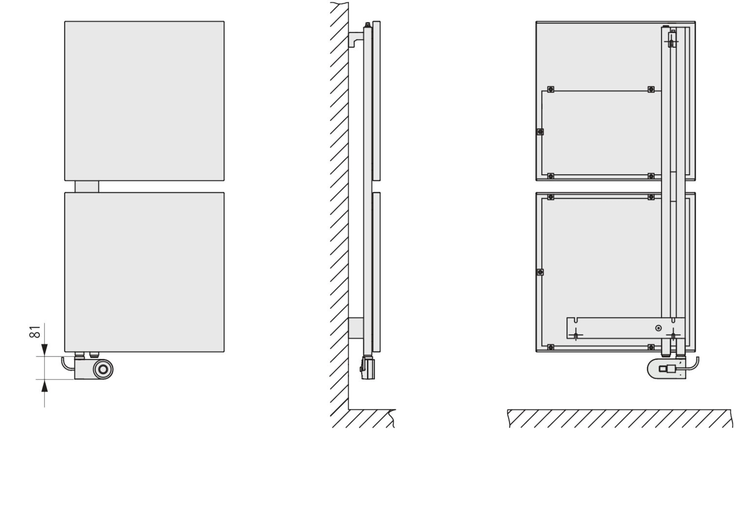 Kermi Design-Elektroheizkörper „Signo®-E“ 54 × 113 cm in Weiß