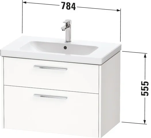 Duravit Waschtischunterschrank Wandhängend „D-Code“ 78,4 × 55,5 × 46 cm in Basalt Matt