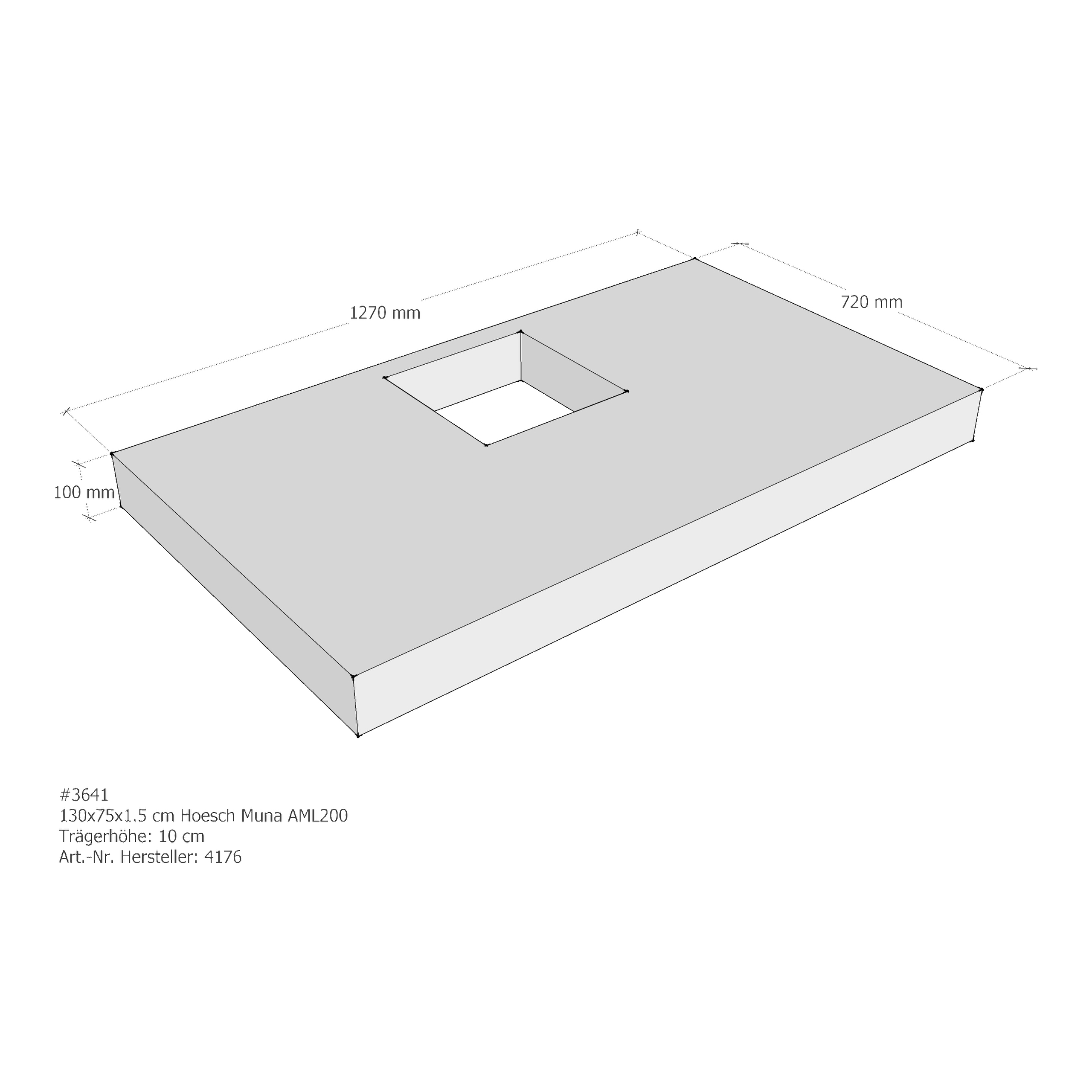 Duschwannenträger für Hoesch Muna 130 × 75 × 1,5 cm Breite: 75 cm / Länge: 130 cm Duschwannenträger für Hoesch Muna 130 × 75 × 1,5 cm Breite: 75 cm / Länge: 130 cm