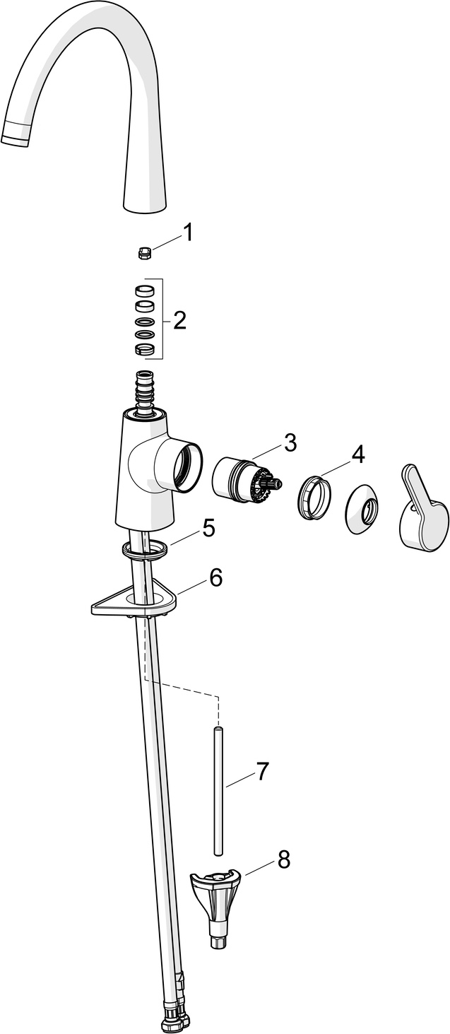 HA Einhebelmischer Küchenarmatur HANSADESIGNO Style 5101 Ausladung 200 mm DN15 Chrom