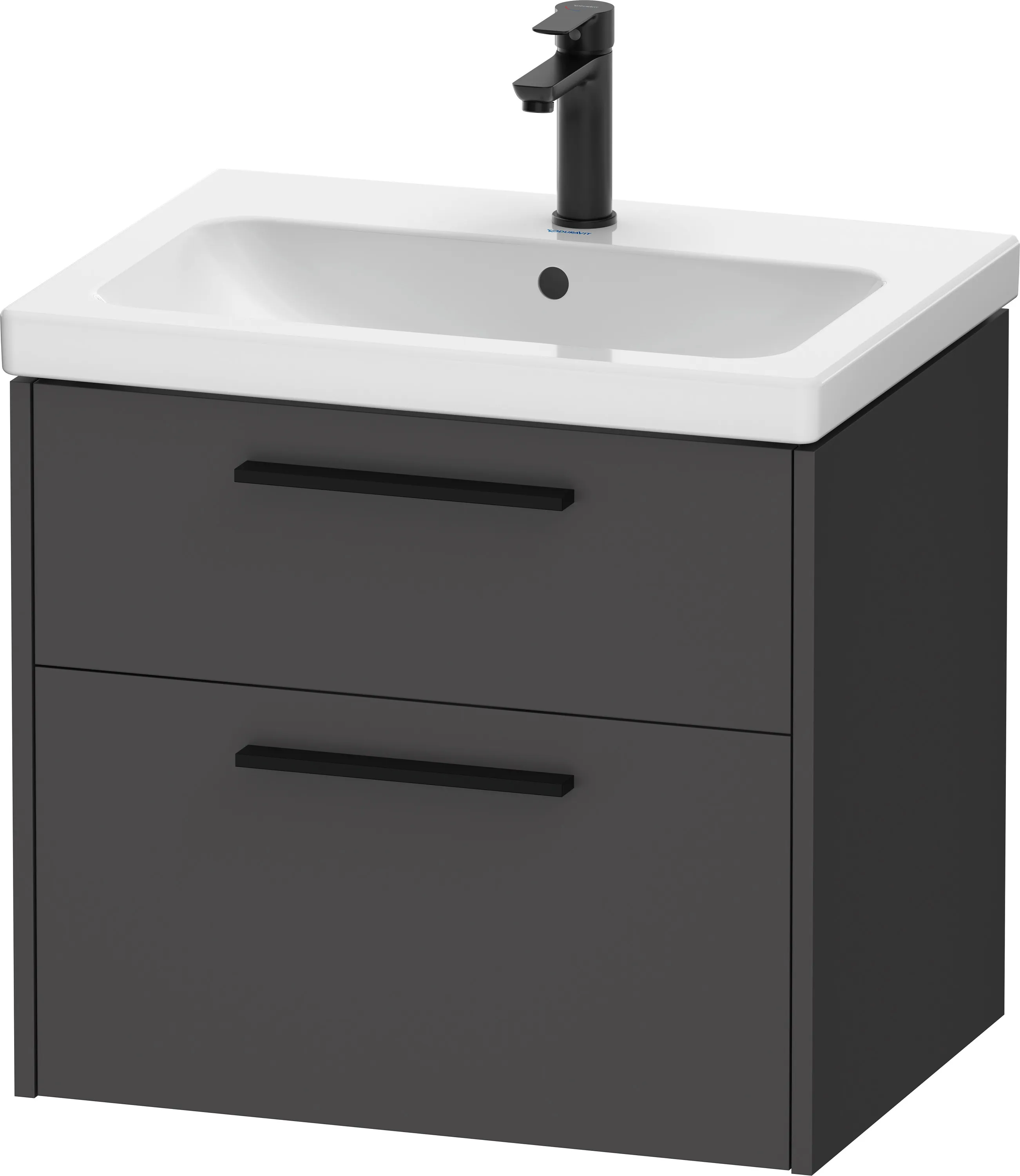 Duravit Waschtischunterschrank Wandhängend „D-Code“ 63,4 × 55,5 × 46 cm in Graphit Matt Duravit Waschtischunterschrank Wandhängend „D-Code“ 63,4 × 55,5 × 46 cm in Graphit Matt