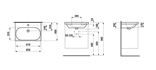Laufen Waschtisch LUA 460x650x180 1 Hahnloch mit Überlauf LCC weiß Laufen Waschtisch LUA 460x650x180 1 Hahnloch mit Überlauf LCC weiß