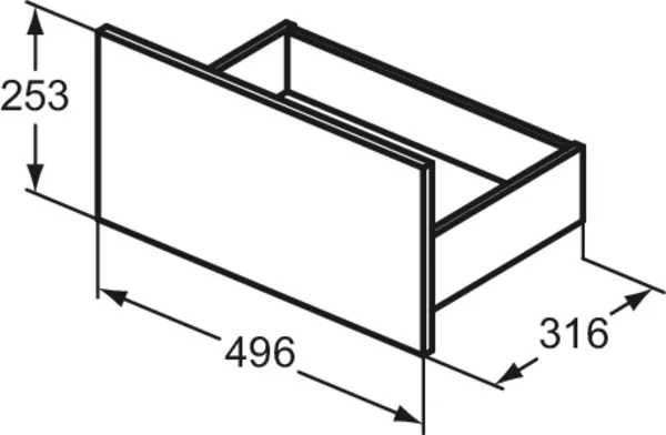 Ideal Standard Eurovit+ untere Schublade 50 cm Nussbaum geflammt