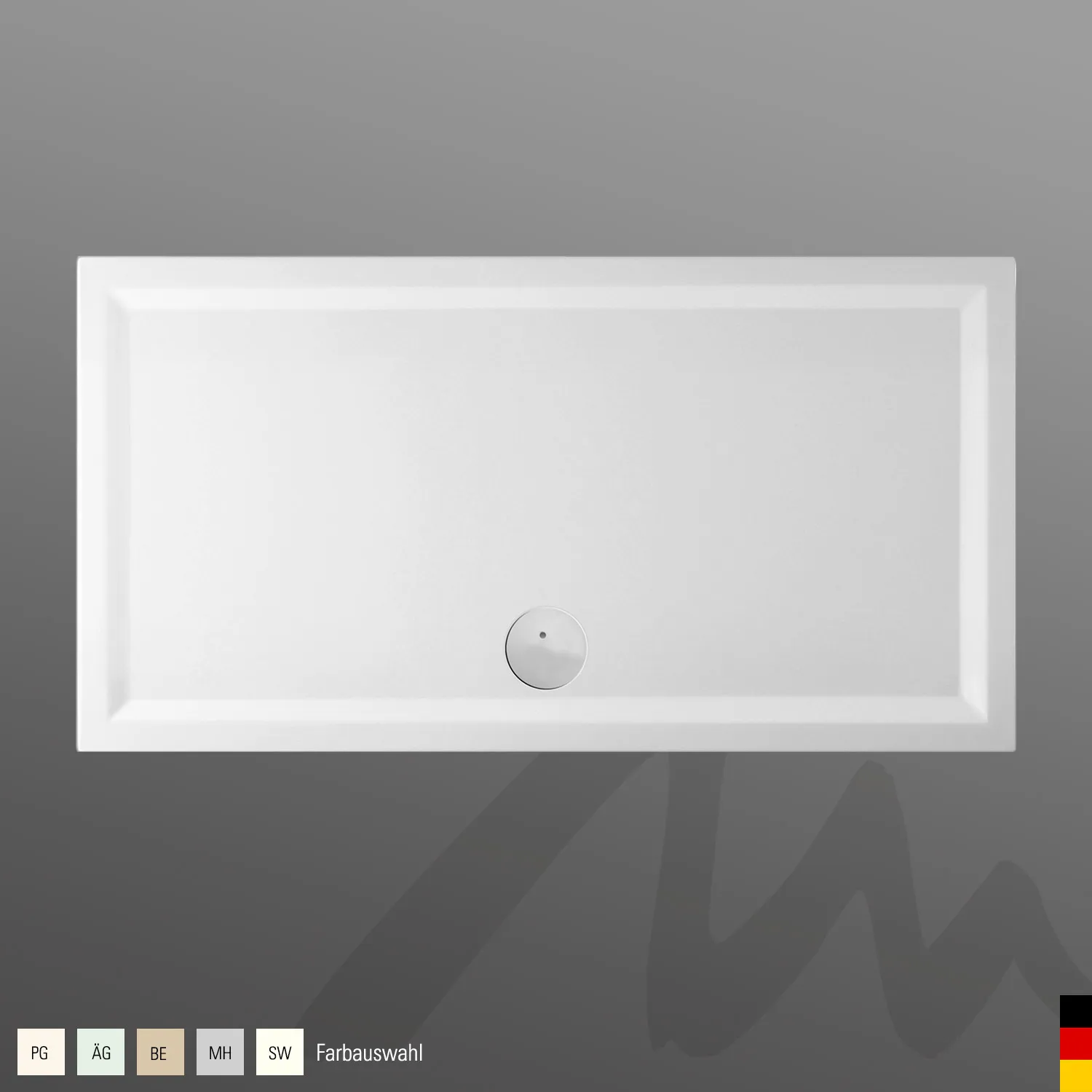 Mauersberger Duschwanne „lupina“ 1700 × 900 mm in Manhatten-Grau