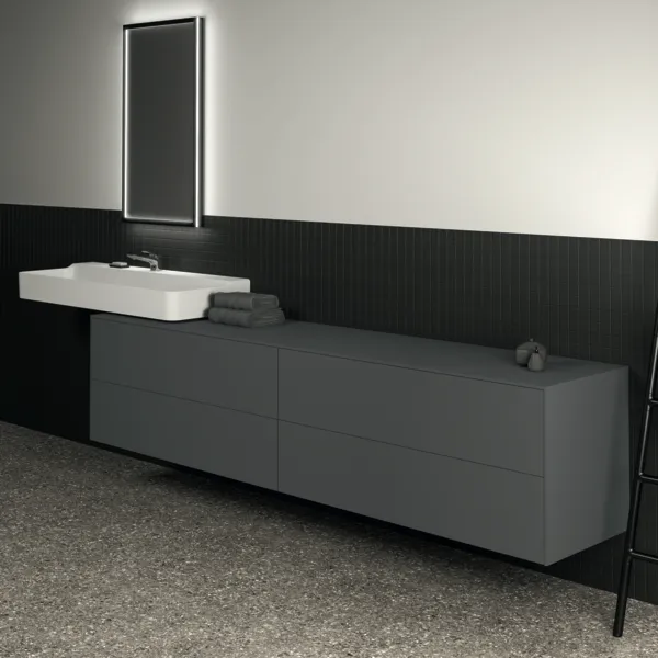 Ideal Standard Waschtischunterschrank Conca, 4 Auszüge, Anthrazit