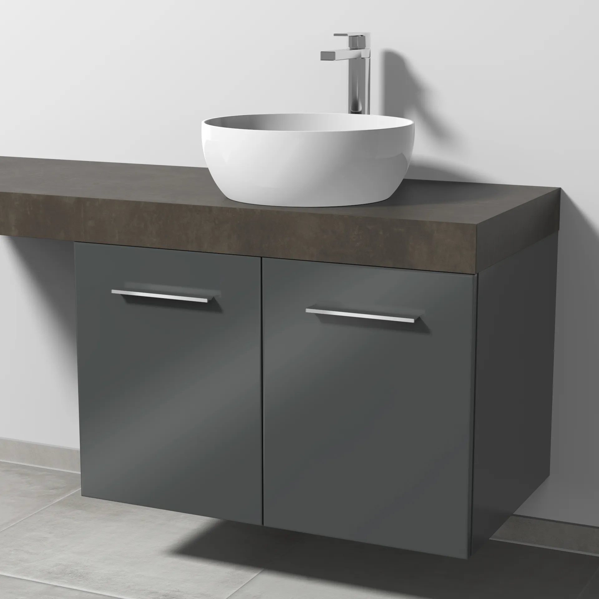 Sanipa Waschtischunterschrank „2morrow“ 800 × 510 × 520 mm in Anthrazit (glanz)
