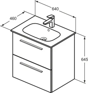 Möbelpaket i.life A mit Waschtisch 60cm und Unterschrank mit schwarzem Griff Weiß matt Möbelpaket i.life A mit Waschtisch 60cm und Unterschrank mit schwarzem Griff Weiß matt