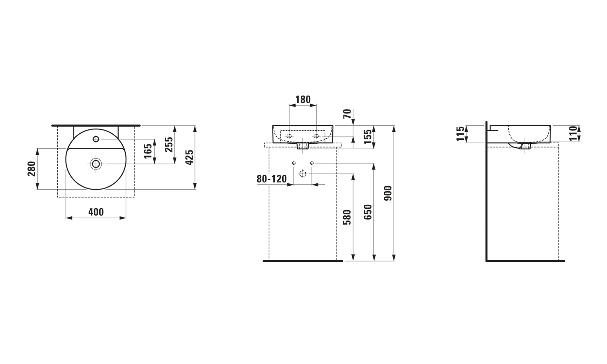 Waschbecken „VAL“ in Weiß Waschbecken „VAL“ in Weiß