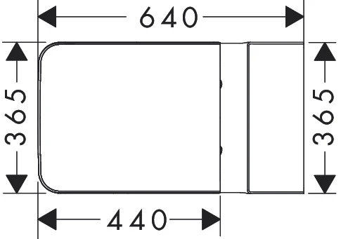 EluPura Original Q Stand WC Set 640 mit horizontalem Abgang AquaChannel Flush mit aufgesetztem Spülkasten und WC-Sitz Weiß