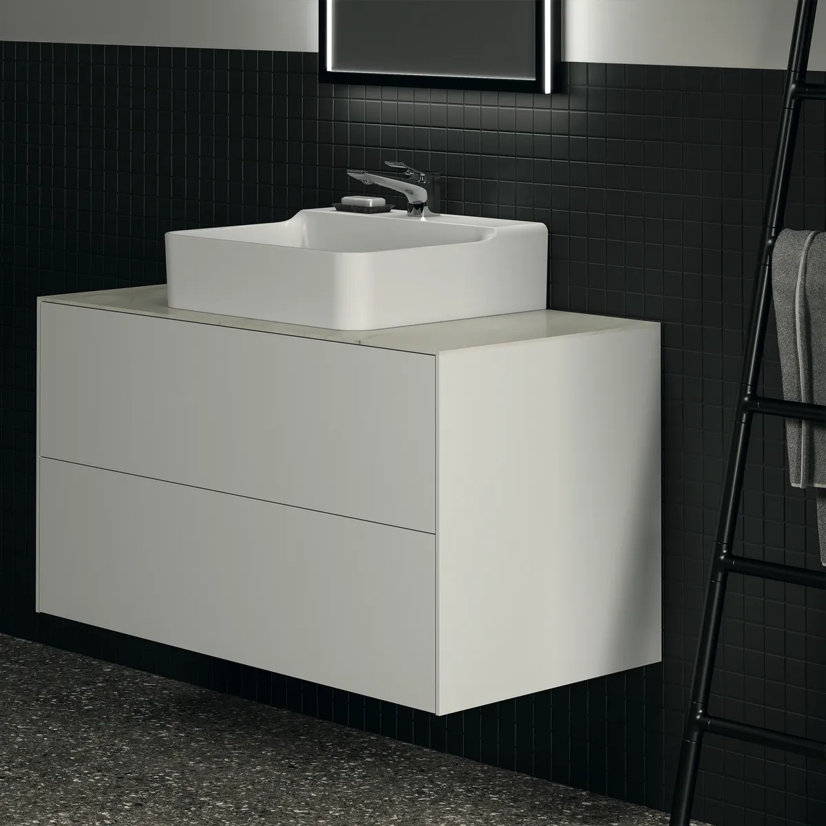 Ideal Standard Waschtischunterschrank Conca, 2 Auszüge, ohne Platte, 1000x505x540mm, Weiß Ideal Standard Waschtischunterschrank Conca, 2 Auszüge, ohne Platte, 1000x505x540mm, Weiß