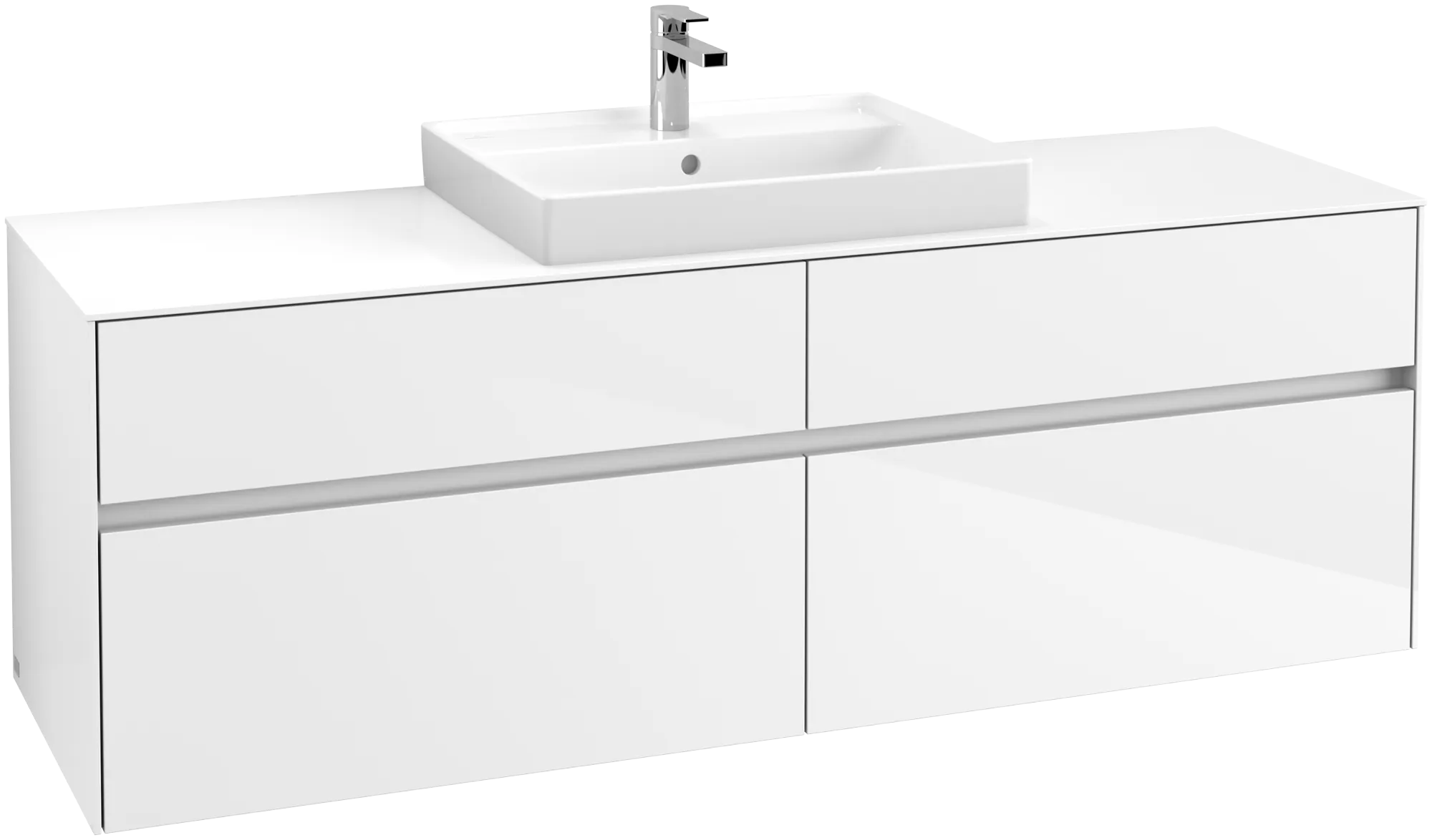 Villeroy & Boch Waschtischunterschrank „Collaro“ 1600 × 548 × 500 mm Glossy White, mit Beleuchtung, für Becken mittig Villeroy & Boch Waschtischunterschrank „Collaro“ 1600 × 548 × 500 mm Glossy White, mit Beleuchtung, für Becken mittig