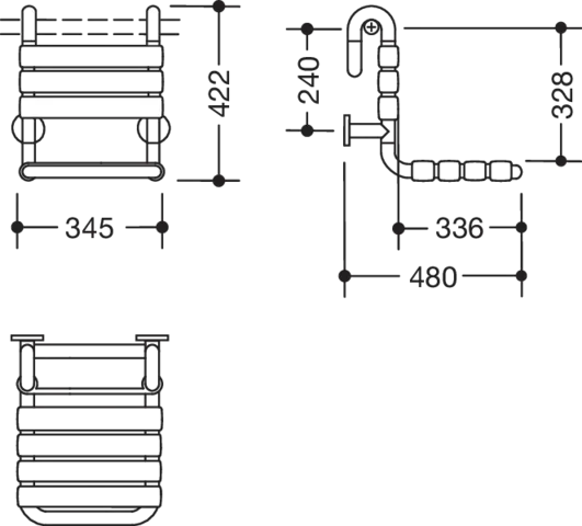 Einhängesitz „Serie 801“ in Lichtgrau Einhängesitz „Serie 801“ in Lichtgrau