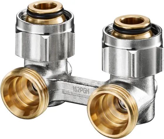 Oventrop Absperrwinkelverschraubung ZB "Multiflex F",3/4"ÜM x 3/4"AG, Ms, vern., Sonderangebot 105814