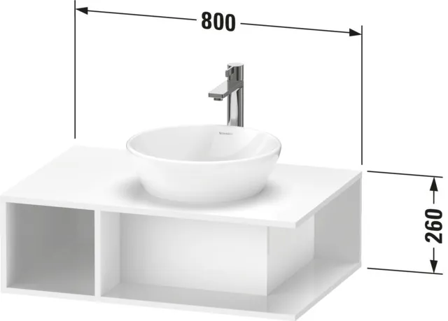 Duravit Waschtischunterschrank wandhängend „D-Neo“ 80 × 26 × 55 cm in Nussbaum Dunkel