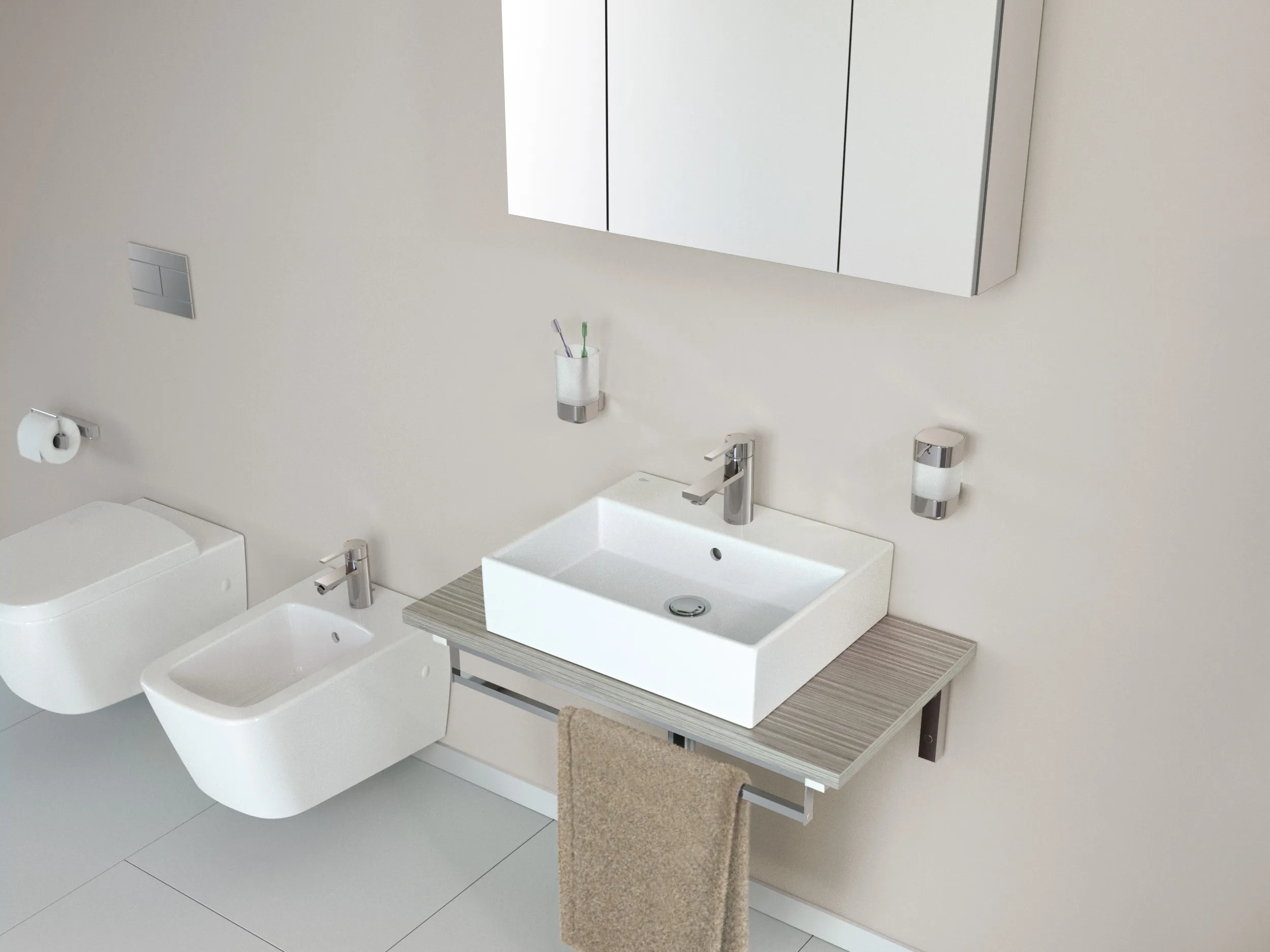 Waschbecken „Strada“ 50 × 42 × 14,5 cm, Hahnlochposition mittig Waschbecken „Strada“ 50 × 42 × 14,5 cm, Hahnlochposition mittig