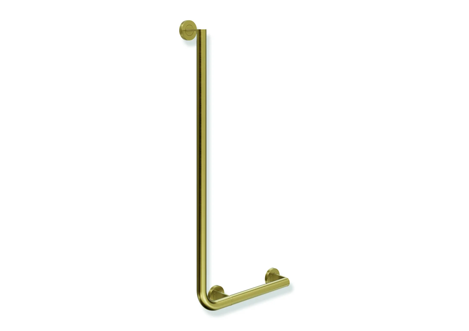 HEWI Winkelgriff System 900, Edelstahl PVD Gold gebürstet, waagerecht 400 mm, senkrecht 900 mm, Durchmesser 32 mm, rechts