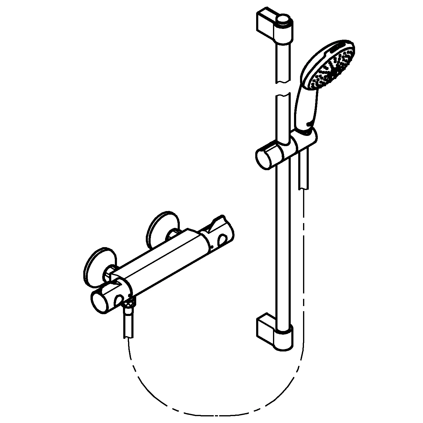 Thermostat-Brausebatterie Grohtherm 800 34566_2, mit Tempesta Brausestangenset 900mm, 2 Strahlarten: Rain/Jet, chrom Thermostat-Brausebatterie Grohtherm 800 34566_2, mit Tempesta Brausestangenset 900mm, 2 Strahlarten: Rain/Jet, chrom