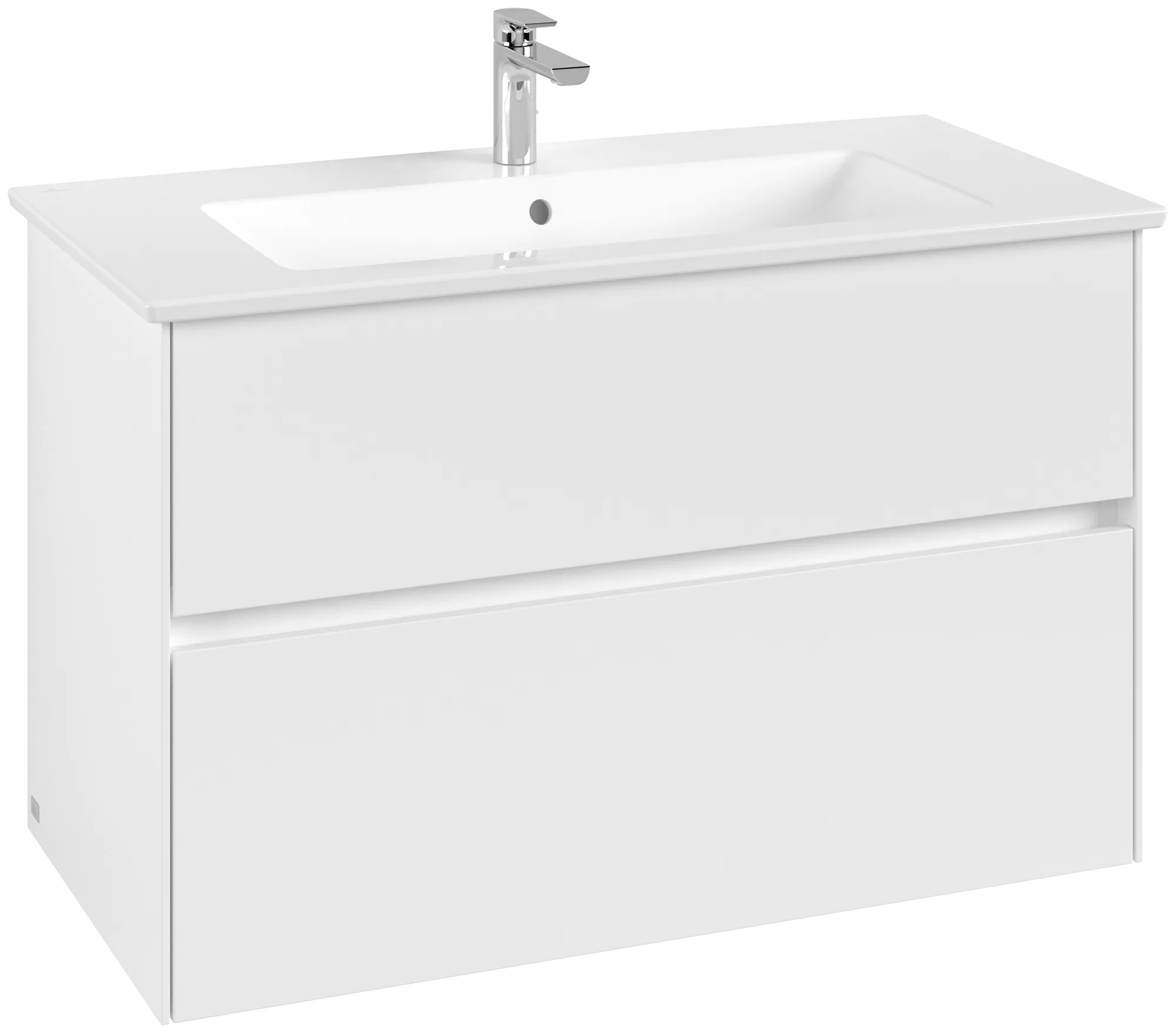 Villeroy & Boch Waschtischunterschrank „Collaro“ 961 × 610 × 480 mm Weiß Matt, ohne Beleuchtung, für Becken mittig