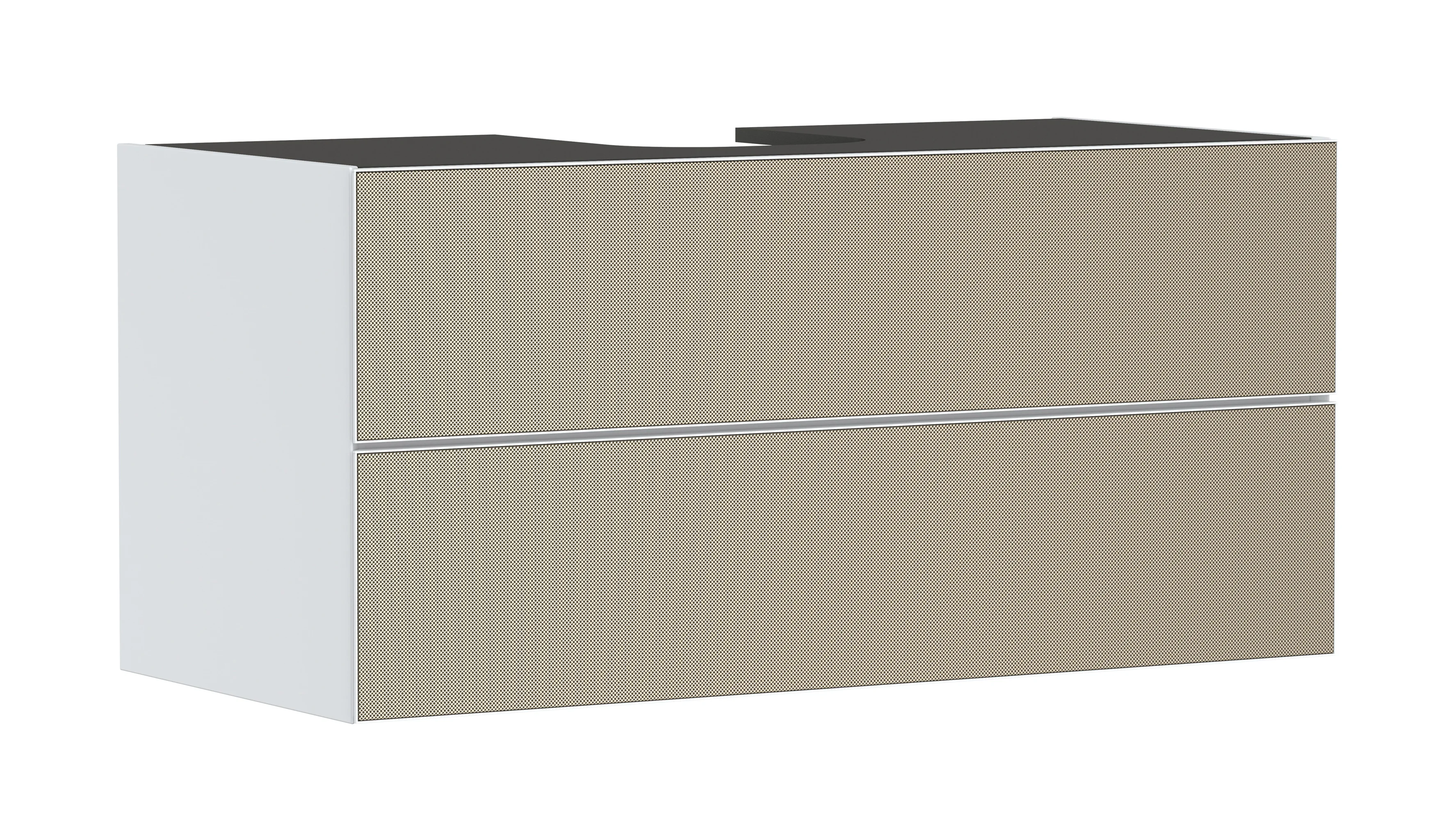 Hansgrohe Xevolos E Waschtischunterschrank Mattweiß 1180x550 mm mit 2 Schubkästen, griff- und siphonlos, SoftClose, PushOpen, Wandmontage