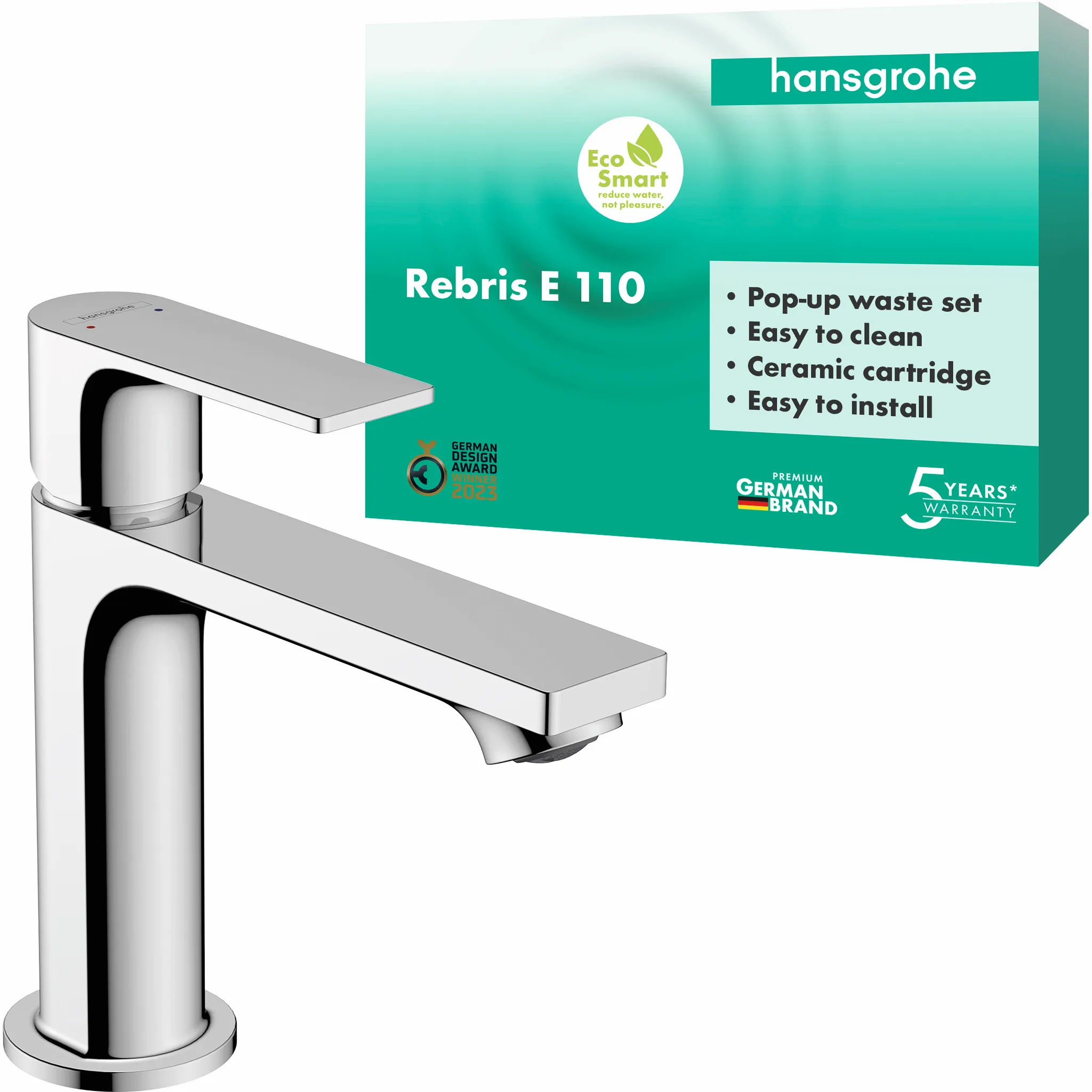 Einhebel-Waschtischmischer Rebris E 110 m.Zugstange chrom Einhebel-Waschtischmischer Rebris E 110 m.Zugstange chrom
