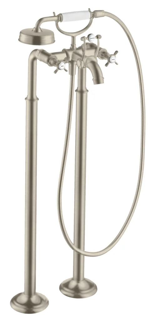Hansgrohe AXOR Montreux 2-Griff Wannenarmatur bodenstehend, Brushed Nickel, Ausladung 234 mm