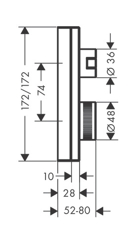Thermostat UP Axor Edge F-Set chrom mit Absperr-u.Umstellventil