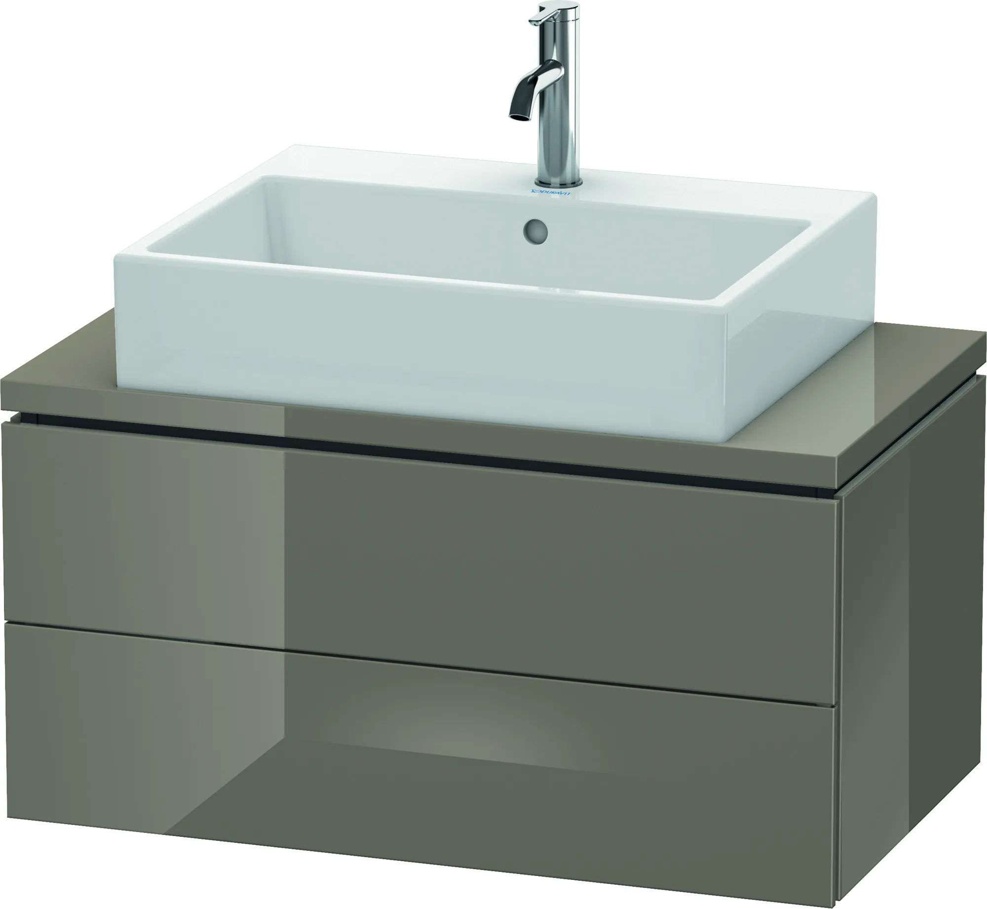 Duravit Waschtischunterschrank wandhängend „L-Cube“ 82 × 40 × 47,7 cm Flannel Grey Hochglanz