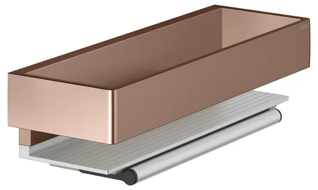 KEUCO EDITION 11 Duschablage mit Glasabzieher Rotgold gebürstet / Alu