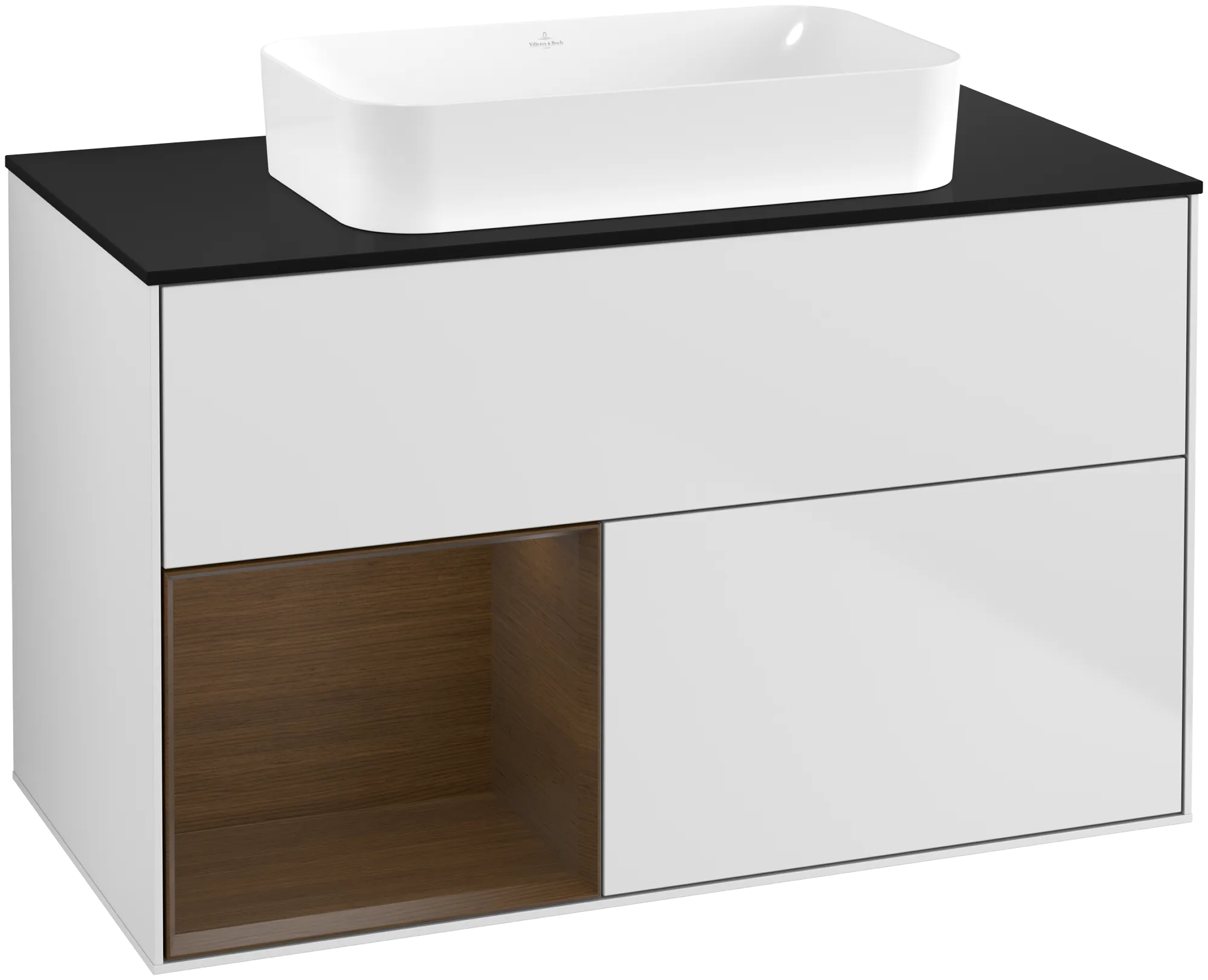 Villeroy & Boch Finion Waschbeckenunterschrank F65, 1000 x 603 x 501 mm, mit Beleuchtung, 2 Auszüge