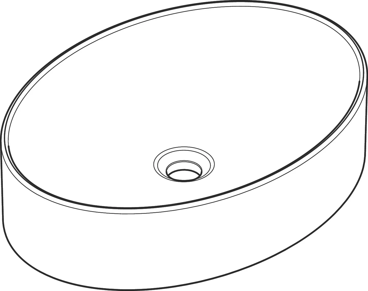 Hansgrohe Aufsatzwaschtisch Xuniva D, weiß, 550x400x130 mm, glänzend, ohne Hahnloch und Überlauf