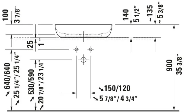 Aufsatzwaschtisch „Luv“, ohne Überlauf Aufsatzwaschtisch „Luv“, ohne Überlauf